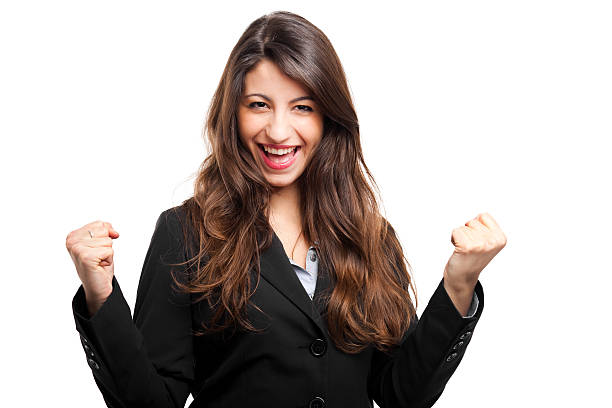 istock Young beautiful victorious businesswoman 178421682
