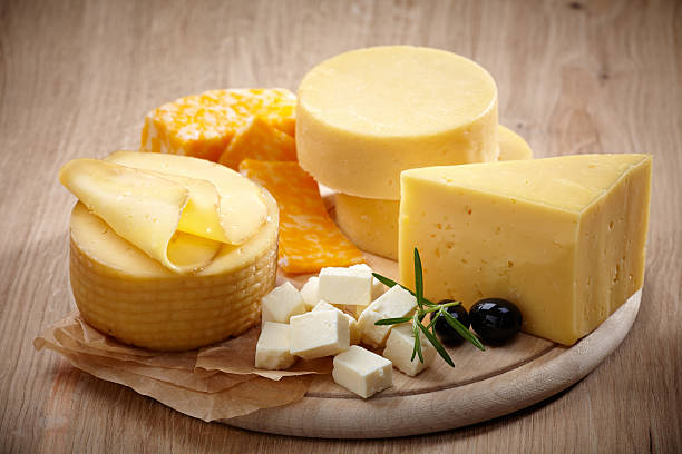 다양한 종류의 치즈 - 치즈 뉴스 사진 이미지