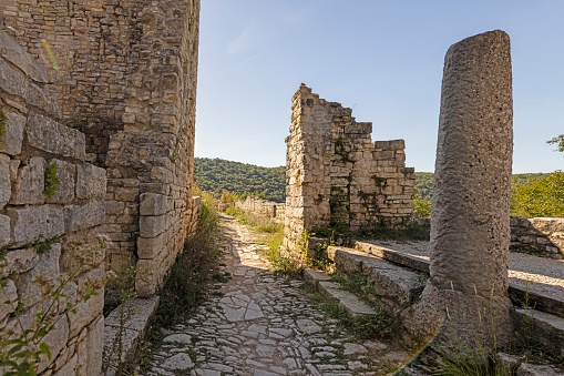Picture from the historic ghost town of Dvigrad in Instria during the day in summer