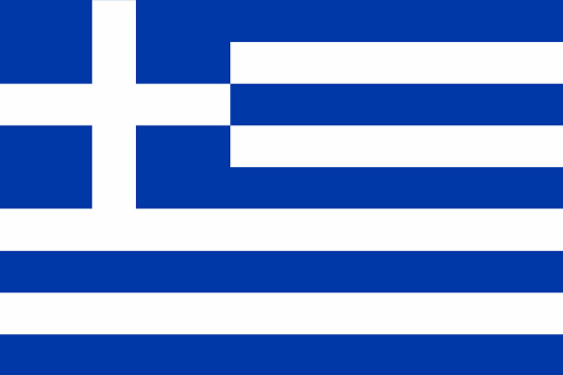 Flag of Greece. Greek state symbol. flag on fabric surface. Fabric Texture. Greek state symbol state symbol. Republic of Greece. European country