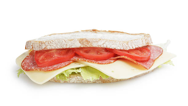 istock big sandwich with salami and cheese on white bread 178425556