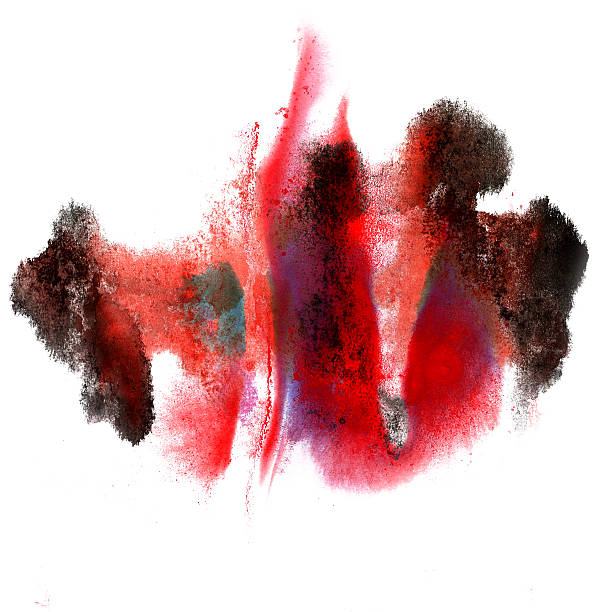 istock paint stroke red, black splatters color watercolor abstract wate 178426041