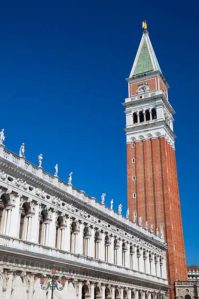 The very famous Campanile of St.Mark's square, in Venice, Italy