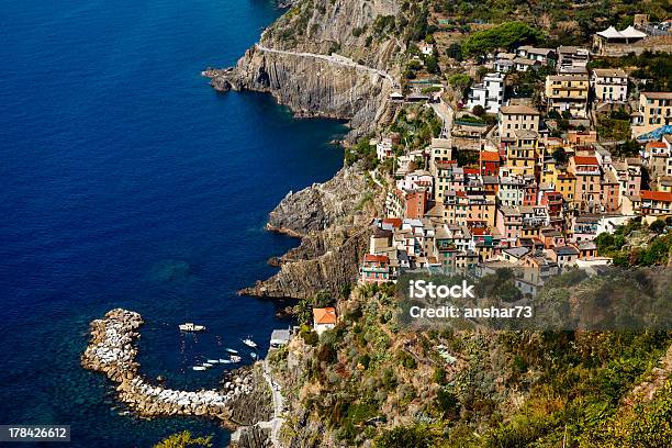 Harbor In The Village Of Riomaggiore Cinque Terre Italy Stock Photo - Download Image Now