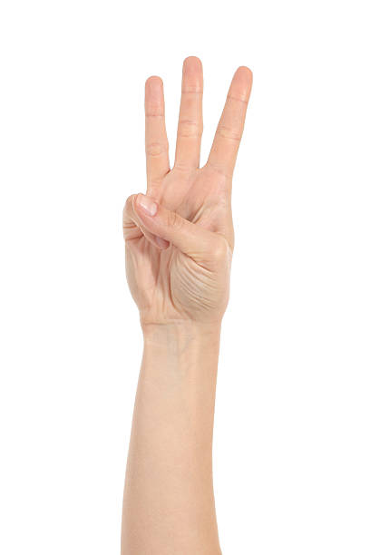 istock Woman hand showing three fingers 178426774