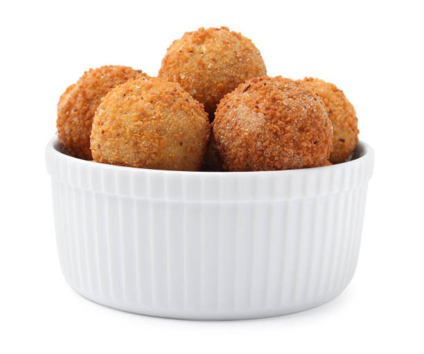 istock Bowl with delicious fried tofu balls on white background 1784288111