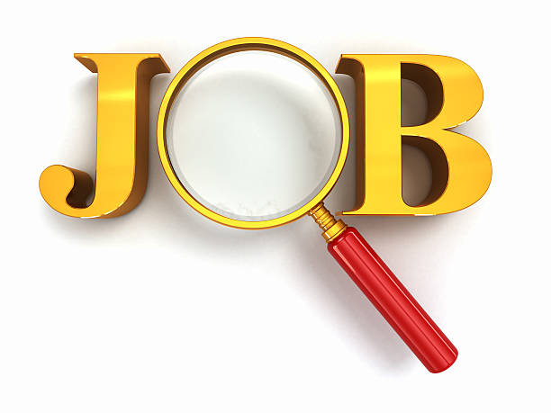 istock Job search. Text with loupe on white background. 178430472