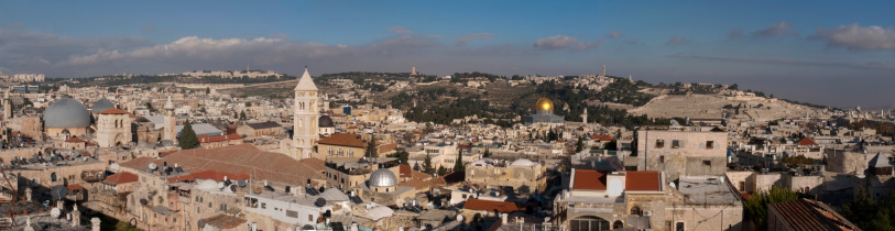 Jerusalem old city walls church skyline