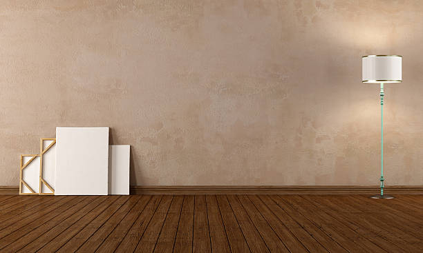 istock grunge room with blank canvas on a stretcher 178432324
