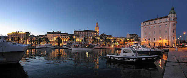 istock Diocletian palace night view from the seaside 178432610