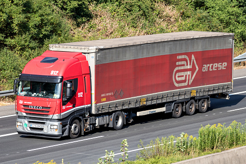 Cologne, Germany - July 13, 2018: Arcese truck on motorway