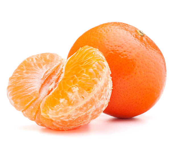 tangerine or mandarin fruit tangerine or mandarin fruit  on white background peeled photos stock pictures, royalty-free photos & images