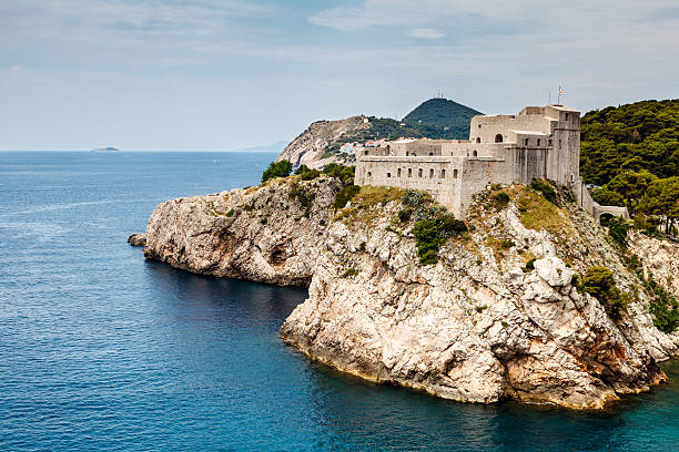 Panoramic View on Fort Lovrijenac in Dubrovnik, Croatia Panoramic View on Fort Lovrijenac in Dubrovnik, Croatia lawrence kansas stock pictures, royalty-free photos & images