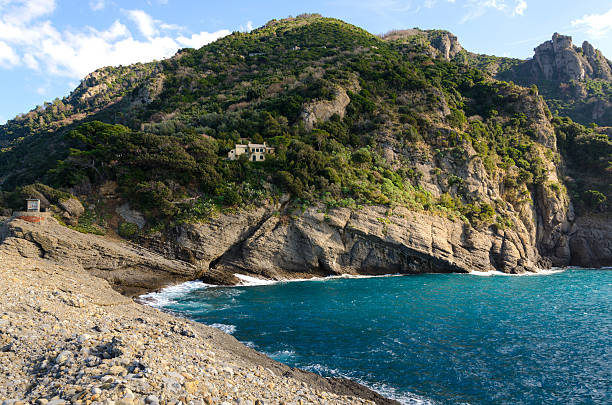 Punta Chiappa in Portofino stock photo