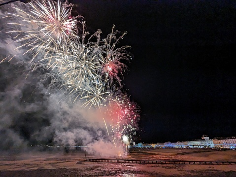 Fireworks at Llandudno beach, Wales