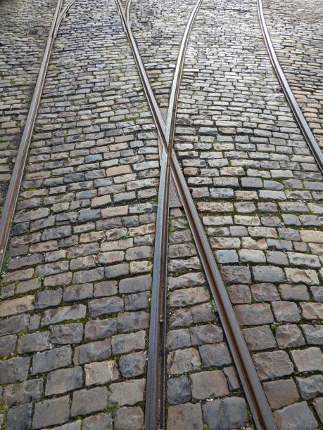 istock Tram tracks and cobble stones 1784374626