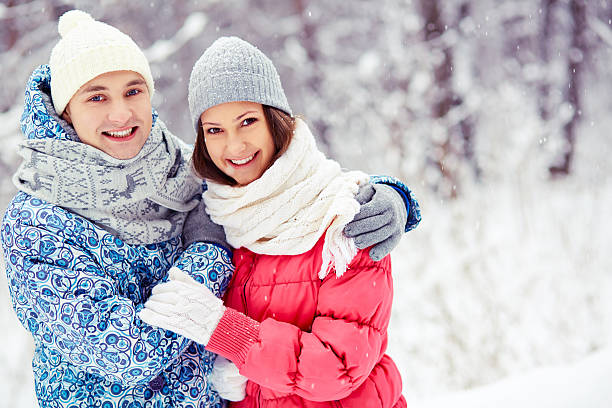 istock Couple in winter park 178437559