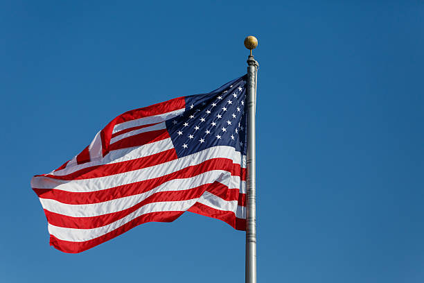 istock Red White and Blue American Flag in Breeze 178437731