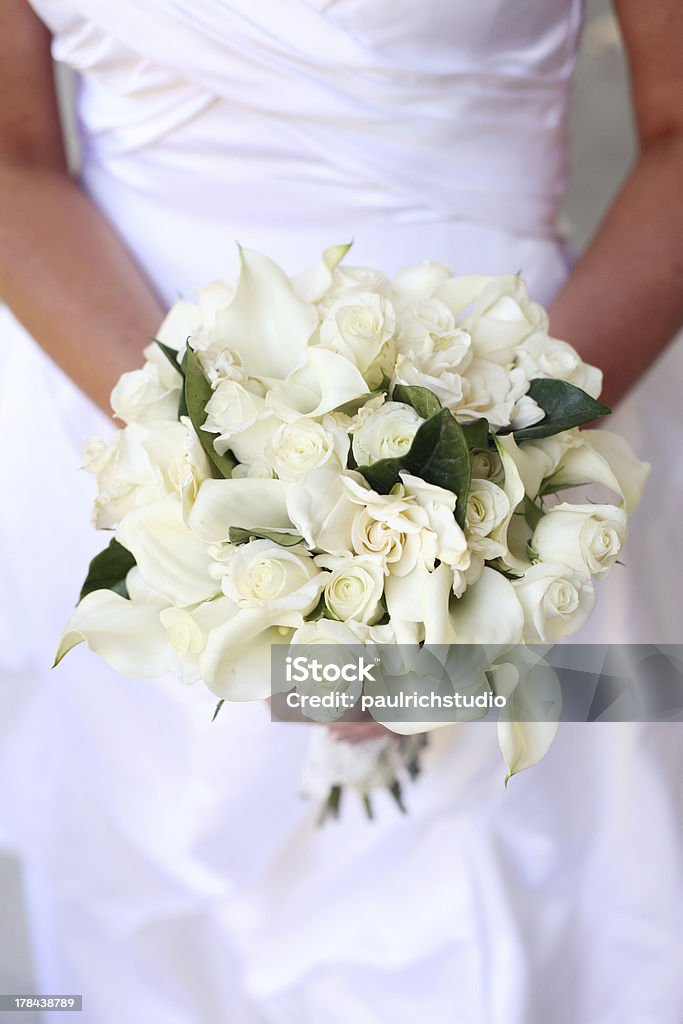 Wedding Bouquet Wedding Bouquet with White Roses Arrangement Stock Photo