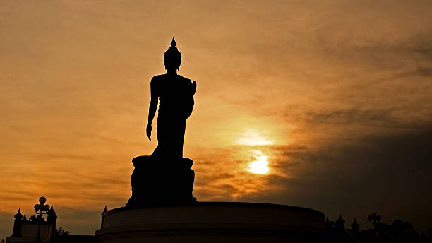istock Buddha statue in Silhouette sunset scene at Phutthamonthon 178438902