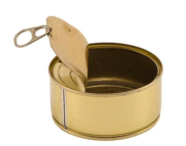 istock empty silver metal fish meat food tin can open 178439039