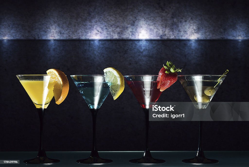 martini Different cocktails or longdrinks garnished with fruits Alcohol - Drink Stock Photo