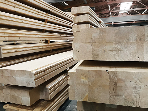 Engineered wood. Mass Timber glulam construction material