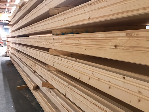 Engineered wood. Mass Timber glulam construction material