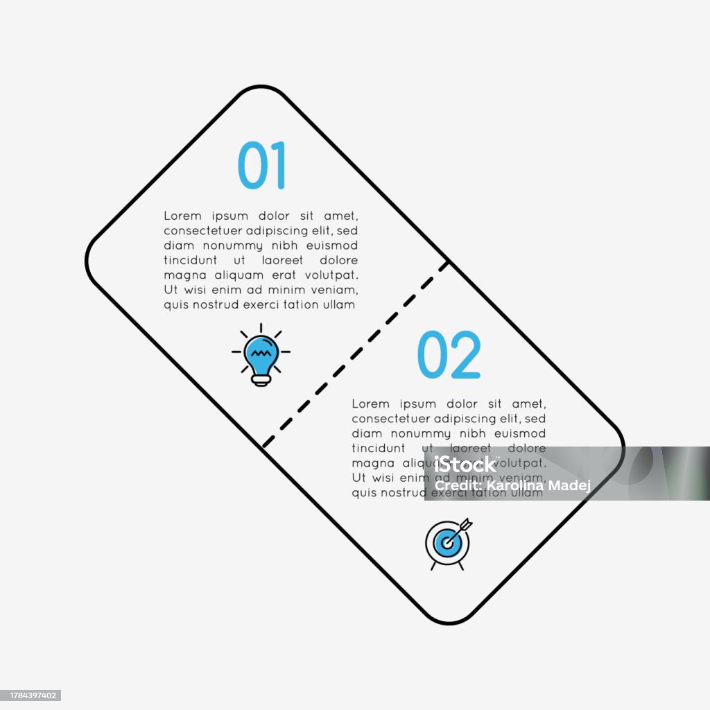 Infographic Template With 2 Options Flowchart Vector Stock Illustration ...