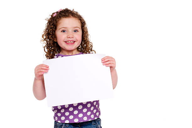 istock Young girl holding up a blank sign 178439845