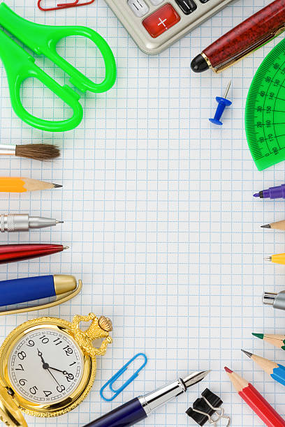 istock school supplies on  checked paper 178441026