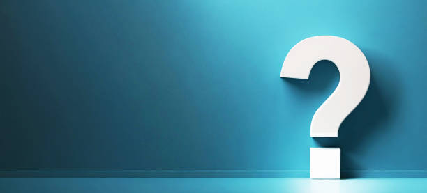 istock Question mark 3D design in front of a blue color wall background 1784422315
