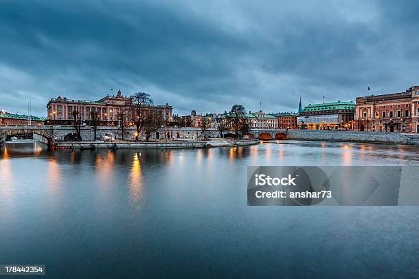 Riksdag Building At Helgeandsholmen Island In The Evening Stock Photo - Download Image Now