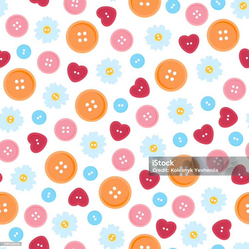 Sewing Buttons Pattern Stock Illustration - Download Image Now ...