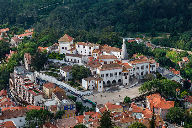 istock Aerial View on Sintra National Palace from Murish Castle 178442863