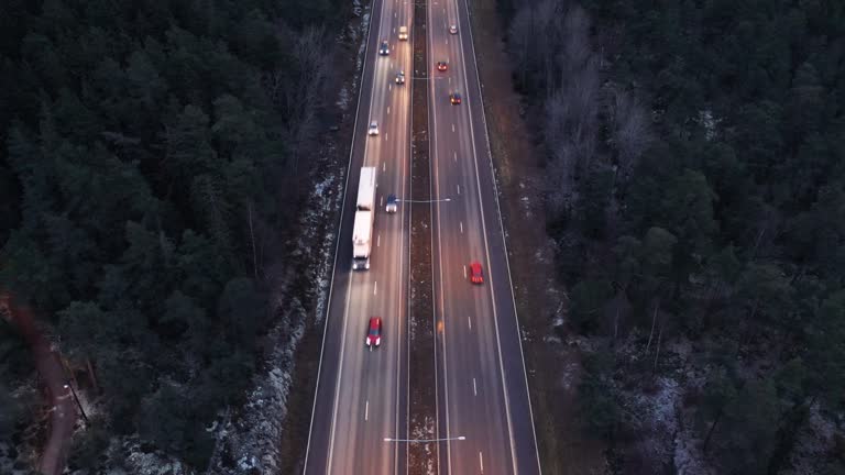 Night traffic on the highway