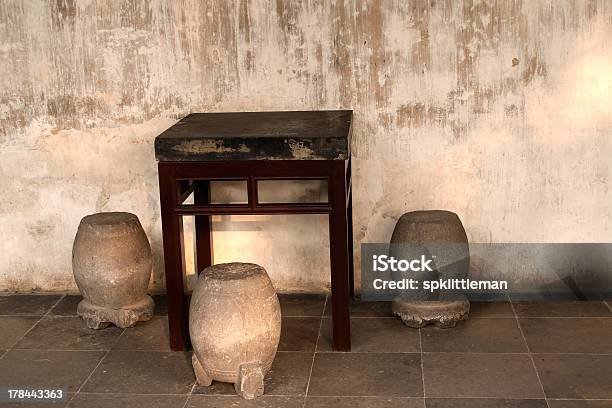 Old Chairs And Table In Hundred Village Stock Photo - Download Image Now - Approaching, Architectural Feature, Brown