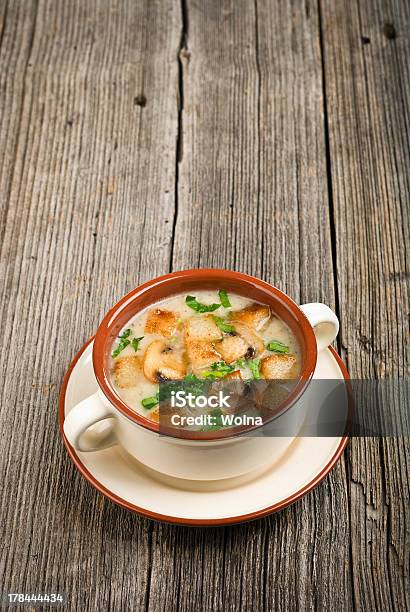 Bowl Cream Of Mushroom Soup Stock Photo - Download Image Now - Appetizer, Autumn, Bowl