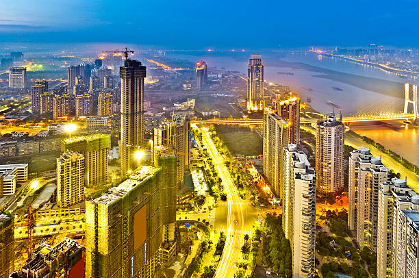 istock birds-eye view City night scene 178445204