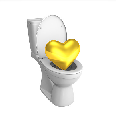 Heart Shape in toilet bowl