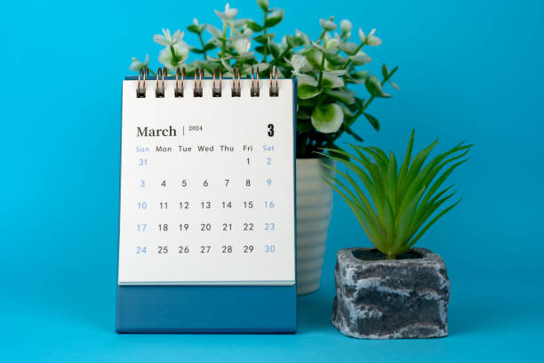 istock March 2024 Desk Calendar with Potted Plant 1784455577