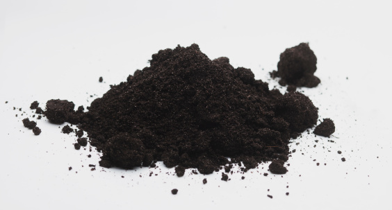some soil on a white background