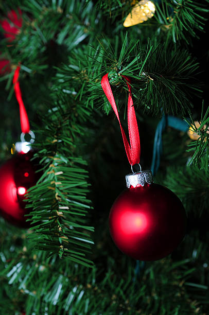 istock Red glass balls for Christmas tree decorations 178445885