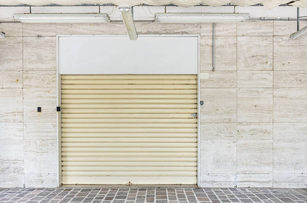 istock Closed Shutters in a commercial Shop 178446639