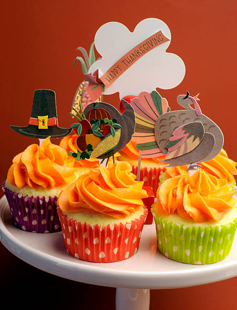 istock Happy Thanksgiving decorated cupcakes with message 178446947
