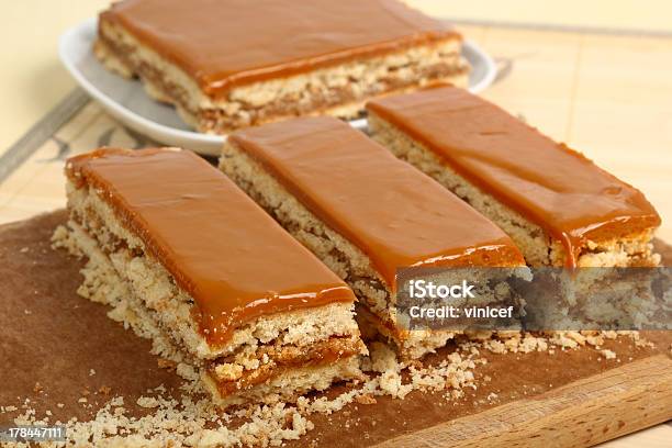 Caramel Toffee Cake Stock Photo - Download Image Now - Baked Pastry Item, Bamboo - Material, Brown