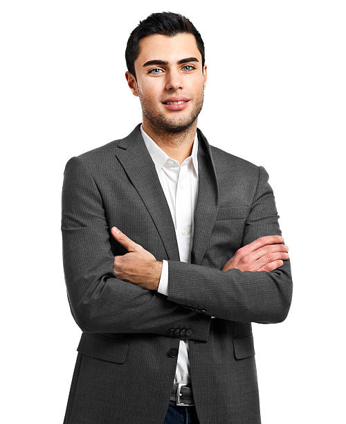 istock Young confident businessman isolated on white 178447817