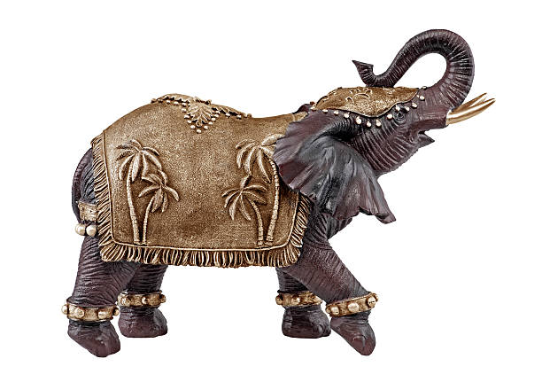Elephant sculpture Elephant sculpture isolated on white background elephant figurine stock pictures, royalty-free photos & images