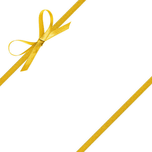 Thin Yellow Bow With Ribbon Stock Photo - Download Image Now - Gold  Colored, Ribbon - Sewing Item, Thin - iStock