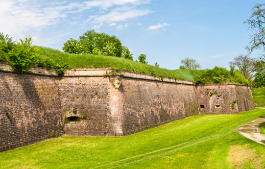 Moats and fortifications of Neuf-Brisach conceived by Vauban - Alsace, France